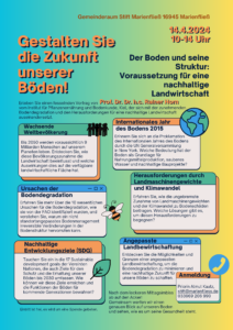 Read more about the article Vortrag durch den international bekannten Rainer Horn, Prof. für Bodenkunde am 14.4.2024, 10-14 Uhr